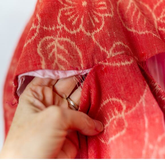 Vintage 60s Men’s Kimono Robe, Repair ISSUES, Orange Cream Wool Japan Retro, LG - Picture 9 of 13